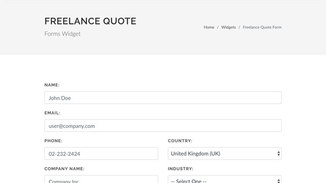 Freelance Quote Form